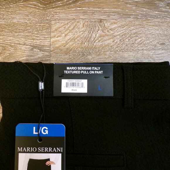 MARIO SERRANI ITALY NWT Ladies' Textured Pant Black - Large - Picture 2 of 5